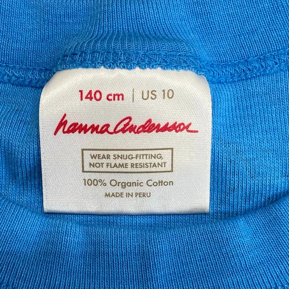 Hanna Andersson Short Sleeve Pajama Top Kids‎ 10 Organic Cotton Blue Sharks